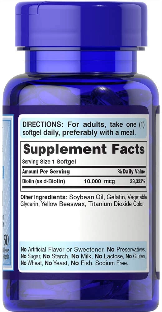 Biotina, 10.000mcg, Ultra mega, 50 Capsulas, Puritan's Pride