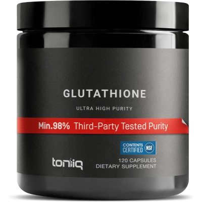 Glutationa, 1000mg, Alta pureza e Biodisponibilidade, 120 Cápsulas, Toniiq