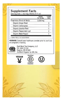 Gengibre Orgânico, 16 Saquinhos, 32g, Yogi 