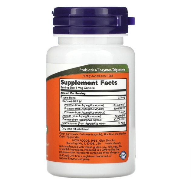 Gluten Digest, Suporte gastrointestinal, 60 Cápsulas, Now