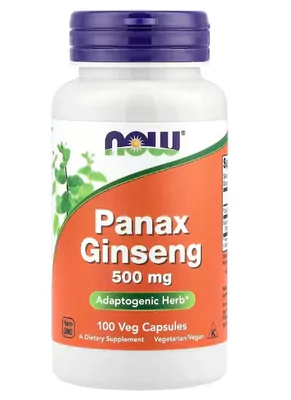 Panax Ginseng, 500mg, 100 cápsulas, Now