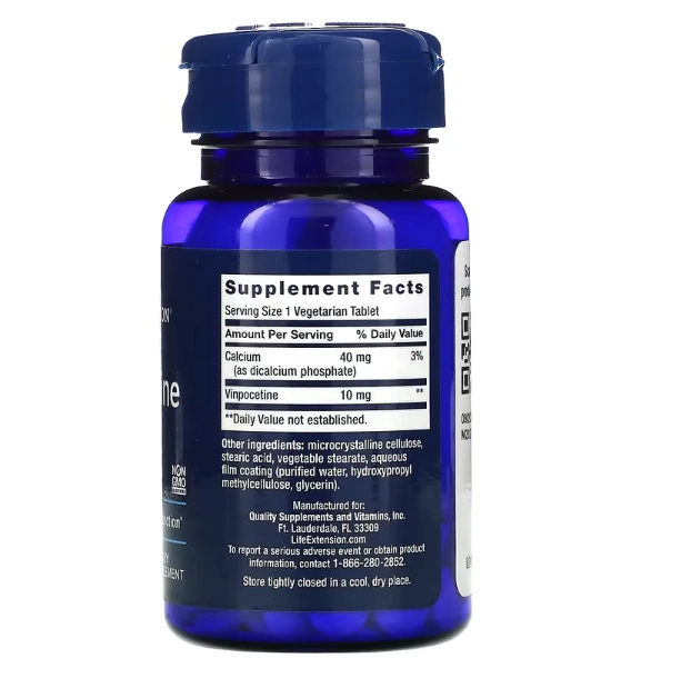 Vinpocetina, 10mg, 100 Comprimidos, Life Extension