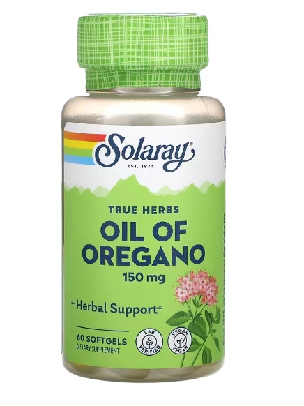 Óleo de Orégano, 150mg, 60 Cápsulas, Solaray