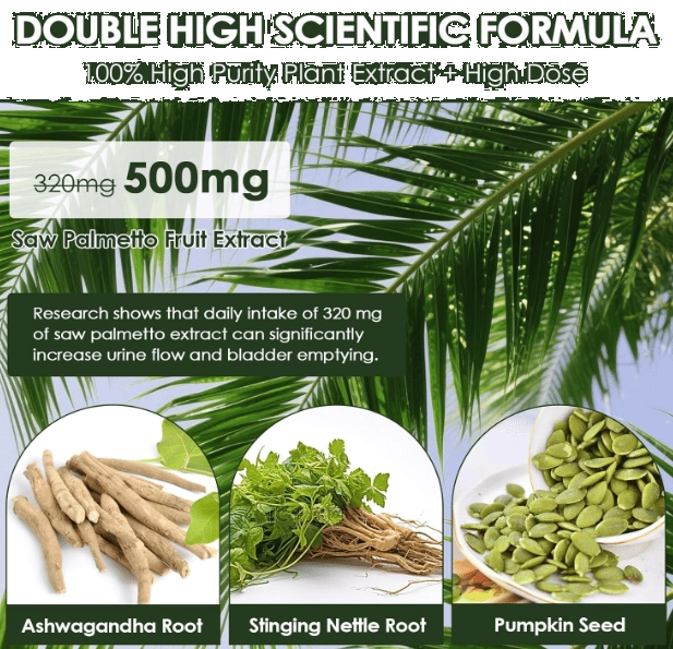 Saw Palmetto Com Ashwagandha, Stinging Nettle e Pumpkin Seed, 120 Capsulas, Totaria Health