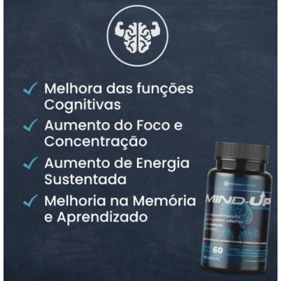 Mind-Up Nootrópico, Concentração, Foco e Energia, 60 Cápsulas, Essenza Nutricion