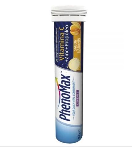 Vitamina C + Zinc + Propoleo, 20 comprimidos Efervecentes, Phenomax