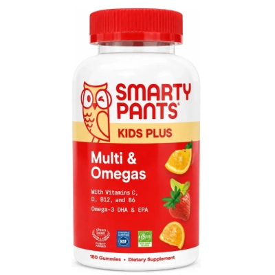 Multivitamínico e Ômegas Kids Plus, 180 Gomas Sabor Frutas, Smarty Pants