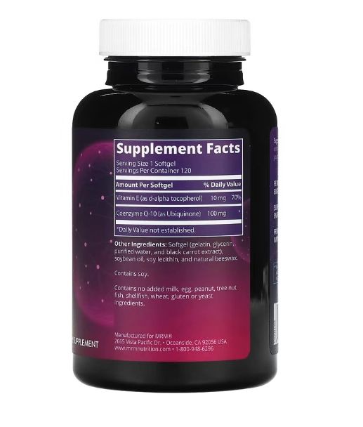 Coenzima CoQ10, 100mg, 120 Cápsulas, MRM