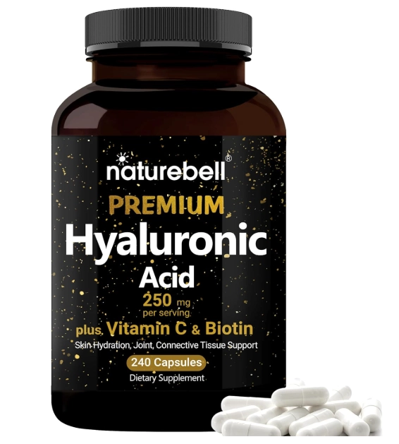 Ácido Hialurónico 250mg, Com Vitamina C, 200 cápsulas, NatureBell