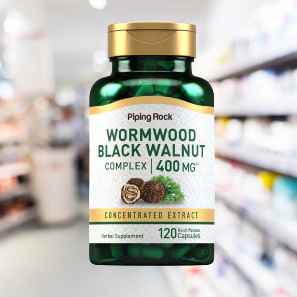 Black Walnut Complex, Complexo de Absinto e Noz Preta 400mg, 120 Cápsulas, PipingRock