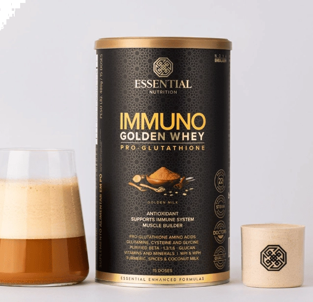 Immuno Golden Milk, Whey Protein Hidrolisado e Isolado, 480g, Essential Nutrition