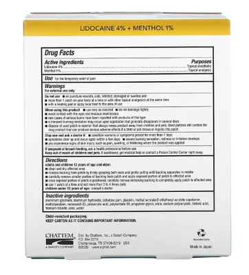 Adesivo para alívio da dor com lidocaína, 5 adesivos, Icy Hot