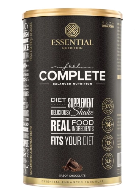 Feel Complete, Blend de Proteínas, Palatinose, Fibras, Aminoácidos e Vitaminas, 547g, Essential Nutrition