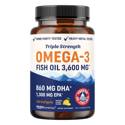 Ômega 3, Fish Oil, Sabor Limão, 120 Softgels, MAV Nutrition