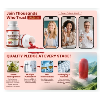 Pre-Fermented Urolitina A+ Tripla Potência, 120 Cápsulas, Lukaree