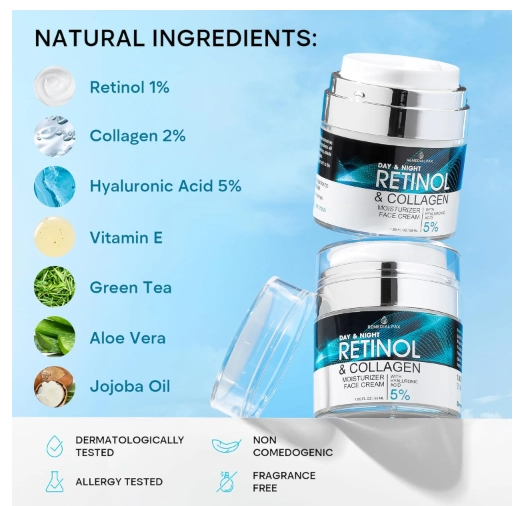 Creme Facial com Retinol e Colágeno, Firmeza e Hidratação, 55ml, Remedial Pax