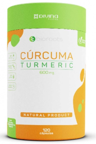 Cúrcuma Turmeric, 600mg, 120 Cápsulas, Bioroots