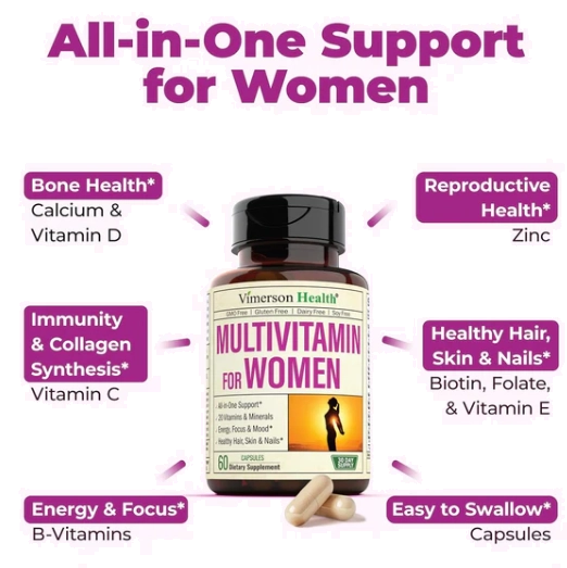 Multivitamínico para Mulheres,  60 Cápsulas, Vimerson Health