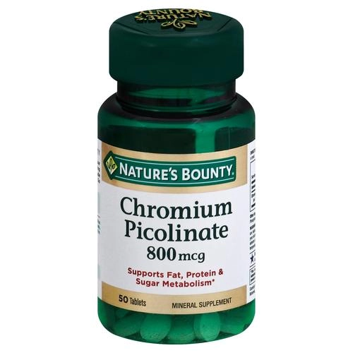 Picolinato de Cromo, 800mg, 50 comprimidos, Nature's Bounty