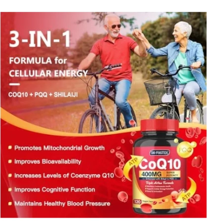 Coenzima CoQ10 400mg com PQQ, 120 Cápsulas, Dr Foster