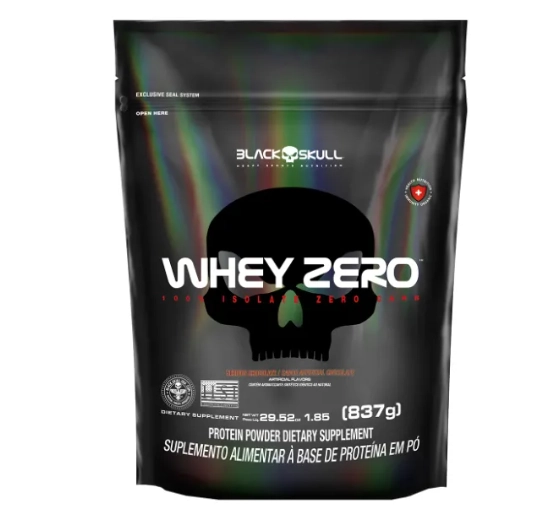 Whey Zero, 837g, Sabor Chocolate, Black Skull