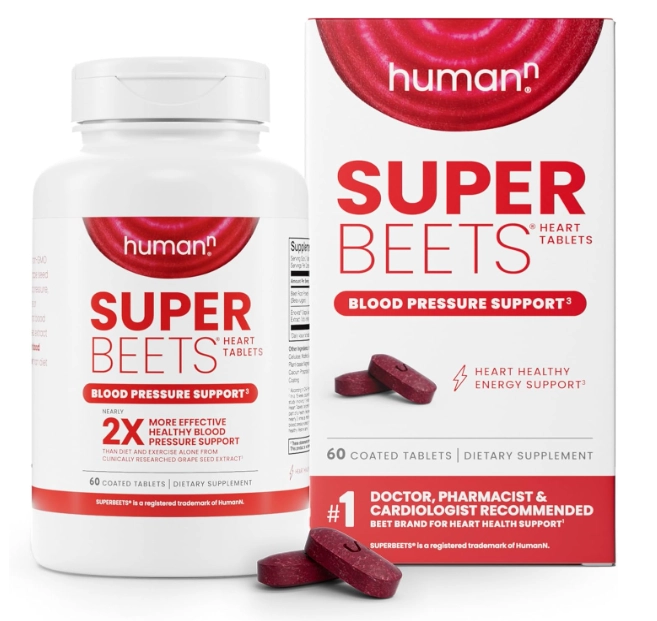 SuperBeets, Saúde Cardiovascular e Melhor Fluxo Sanguíneo com Antioxidantes, 60 Comprimidos, HumanN