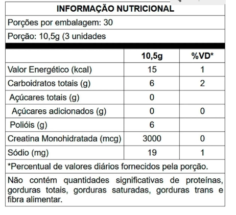 Creatina Gummy, 90 Gomas Sabor Morango, Zero Açucar, Gummy Original
