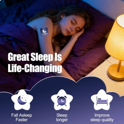 Sleep Patches, Sono Reparador sem Cápsulas, Praticidade e Relaxamento Noturno, 60 Adesivos, Adelbras