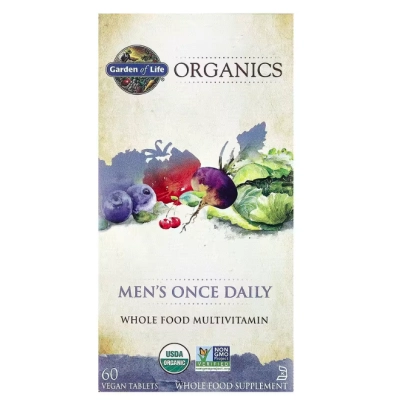 Organics, Multivitamínico Para Homens, 60 Comprimidos Veganos, Garden of Life