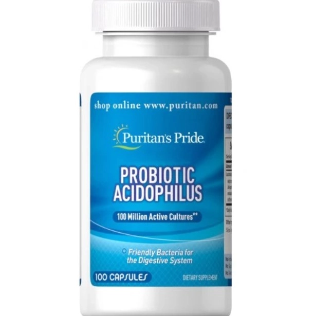 Probiótico Acidophilus, 100 milhoes, 100 comprimidos, Puritan's Pride