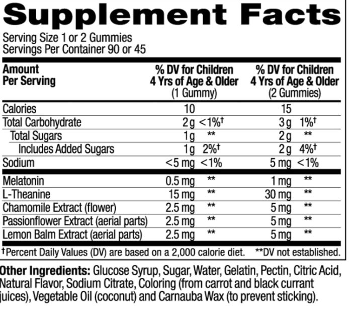 Kids Sleep, Com L-Teanina, Melatonina 0,5mg, 90Gomas Sabor Framboesa, OLLY