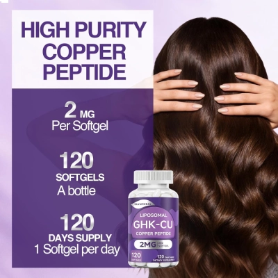 GHK-Cu Copper Peptide, 2mg, 120 Softgel, Trawecual