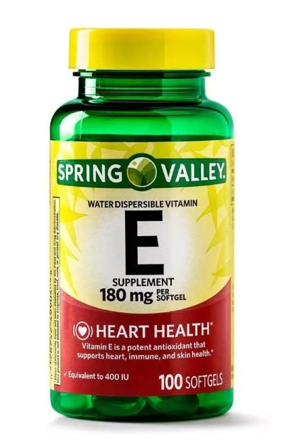 Vitamina E 180mg, 400IU, 100 Softgels, Spring Valley