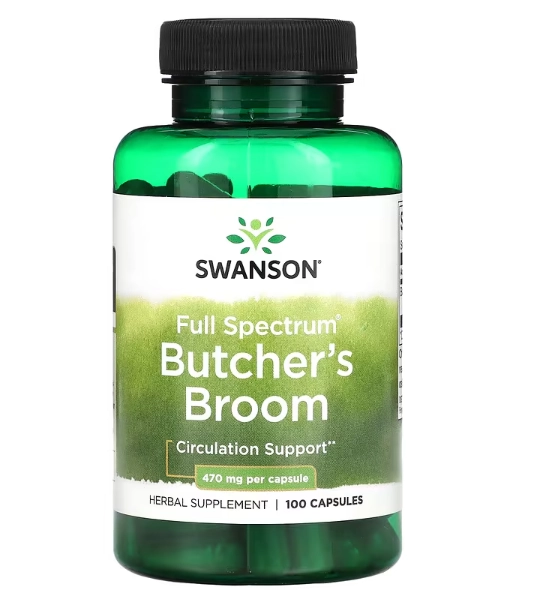 Full Spectrum Butcher's Broom, 470mg, 100 cápsulas, Swanson
