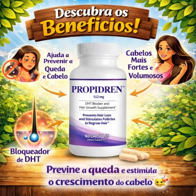 DHT Blocker, Hair Growth Supplement, 512mg, 60 Cápsulas, Propidren 