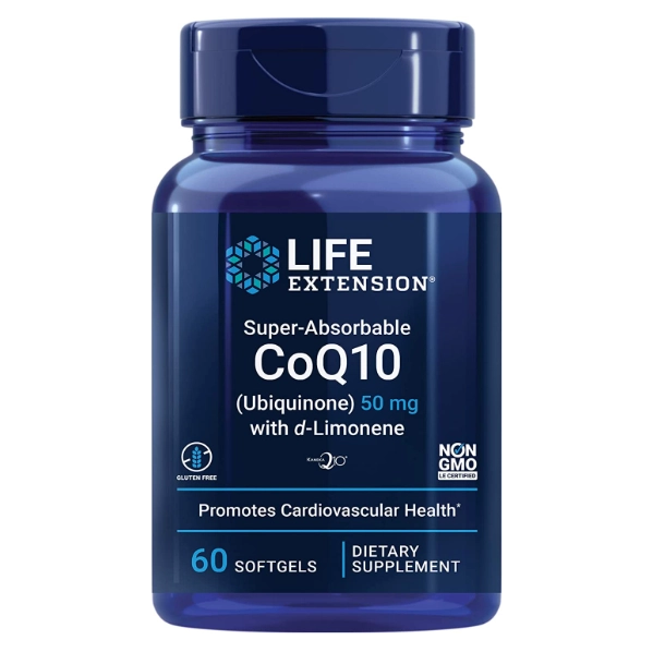 Coenzima CoQ10 + D-limoneno, 50mg, 60 cápsulas, Life Extension
