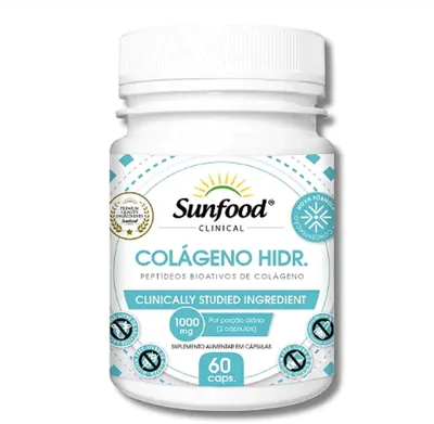 Colágeno Hidrolisado, 1000mg, 60 Cápsulas, Sunfood