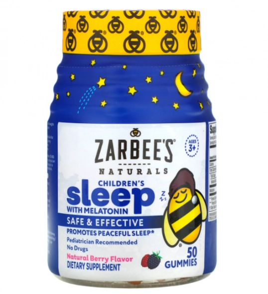 Melatonina Kids 1mg, 50 Gomas Sabor Natural de Frutos Silvestres, Zarbee's