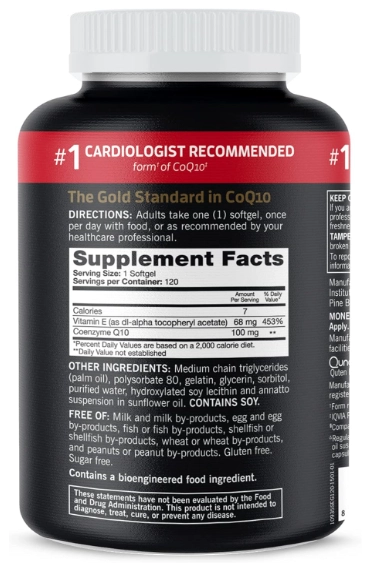 Ultra Coenzima CoQ10, 100mg, Suplemento natural solúvel em água e gordura patenteado, 120 cápsulas, Qunol