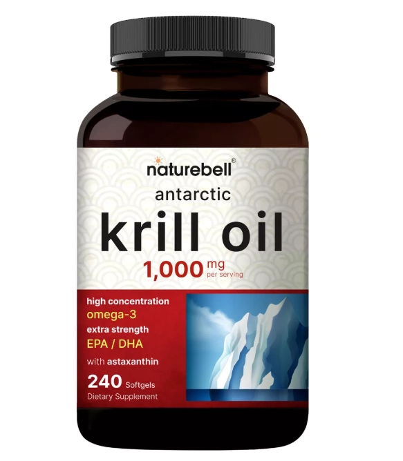 Óleo de krill 1000mg, 240 cápsulas moles, NatureBell