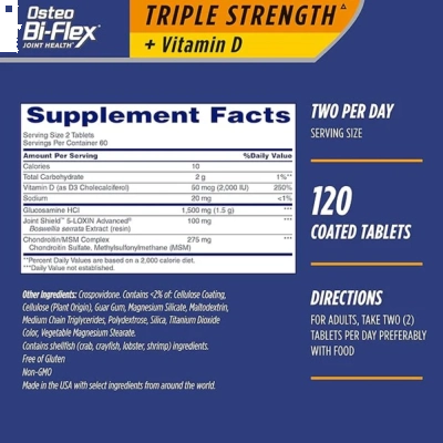 Osteo Bi Flex Joint Health Triple Strength Com Vitamina D 120 Comprimidos