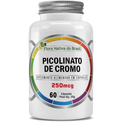 Picolinato de Cromo, 250mcg, 60 Cápsulas, Flora Nativa