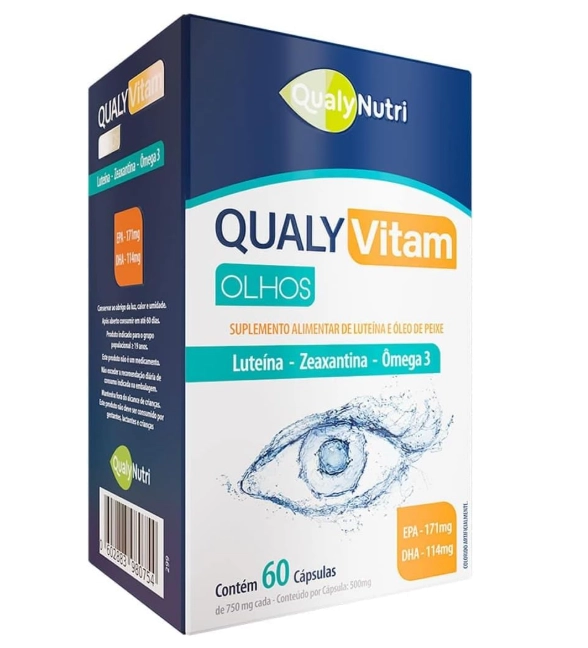 Qualy Vitam Olhos, EPA 171mg, DHA 114mg, 60 Cápsulas, Qualynutri