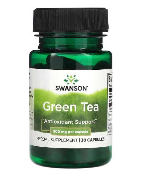 Green Tea, Chá verde, 500mg, 30 cápsulas, Swanson