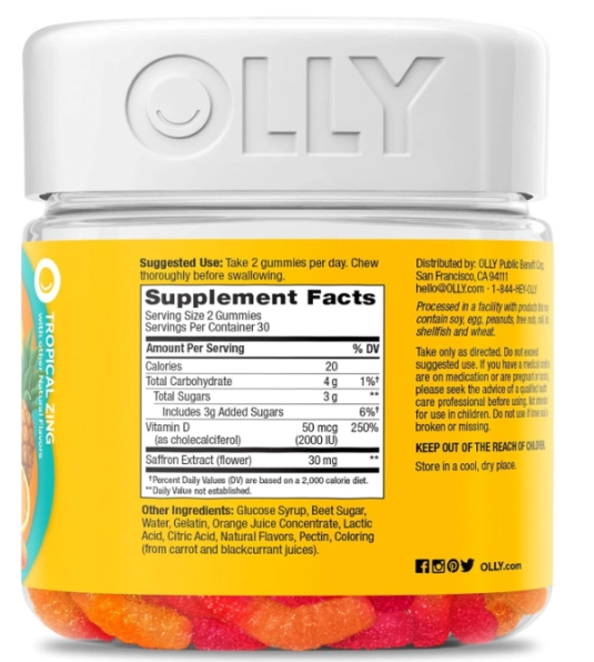 Helly Happy, Suporte ao Equilíbrio do Humor, Com Vitamina D e Açafrão, 60 Gomas, OLLY