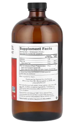Óleo MCT puro, 946ml, Protocol for Life Balance