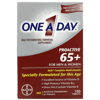 Multivitamínico, One-A-Day, Proativo acima de 65 anos, Para Homens e Mulheres, 150 Comprimidos