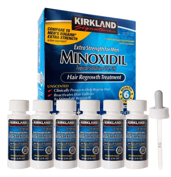 Minoxidil, Tratamento Capilar (Barba e Cabelo), Kit para 6 meses, Kirkland