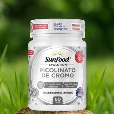 Picolinato de Cromo 500mg, 60 Cápsulas - Sunfood