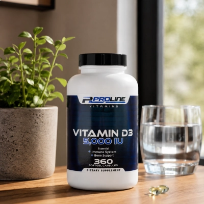 Vitamina D3 5.000ui, 360 Cápsulas, ProLine Vitamins